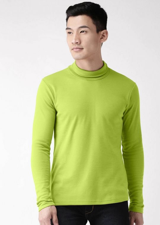 Neon Green Turtle Neck Full Sleeve